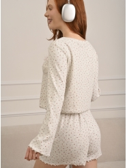 Женская пижама из трикотажа пуантель с вышивкой (Арт. 5257TQP)